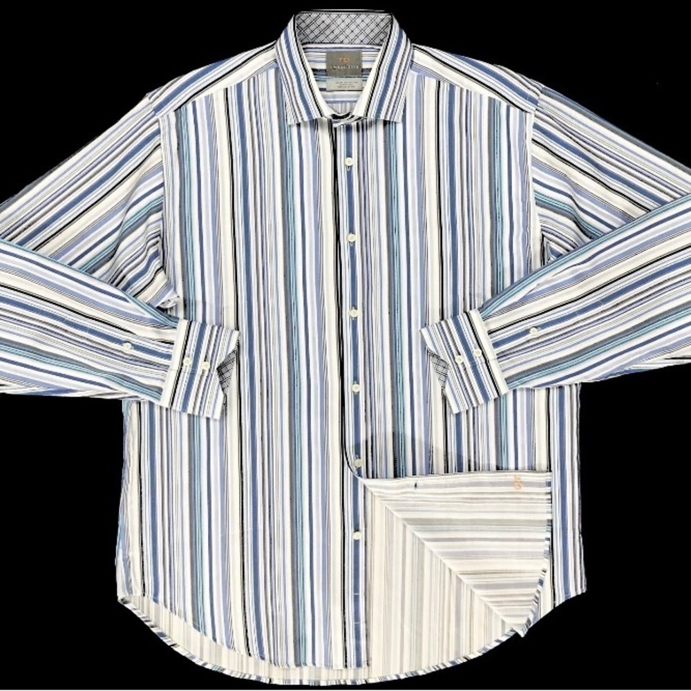 NWOT-THOMAS DEAN-MENS BUTTON FRONT DRESS SHIRT-SIZE XL